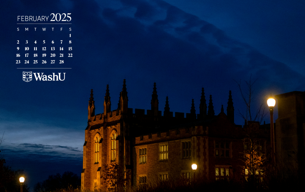 Brookings Hall at night